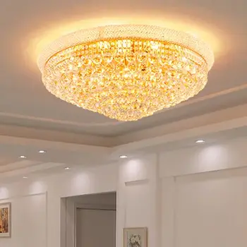 Роскошный Хрустальный Потолочный светильник для ресторана, виллы в отеле, Золотой потолочный светильник