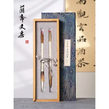 Ручка из верблюжьей кости в китайском ретро-стиле, ручка из волчьей шерсти, Изысканная Литературная каллиграфическая ручка профессионального уровня, высококачественный подарок