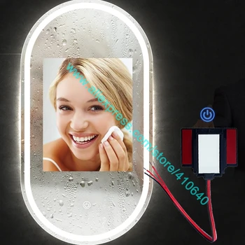 Светильник для ванной комнаты с зеркалом постоянного тока 12 В, сенсорный выключатель, светодиодное зеркало, сенсорное управление для светодиодного зеркала мебельного шкафа, буфета, гостиничной ванной комнаты