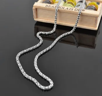 серебряные цветные полые круглые рисовые цепочки из нержавеющей стали 316L, ожерелье для мужчин, ювелирные изделия оптом