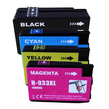 Совместимые чернила HP 932XL 933XL черного, голубого, желтого и пурпурного цветов для HP 6100 6600 6700 7610 7612 и Photosmart C5300 C5383 C6300 C6380