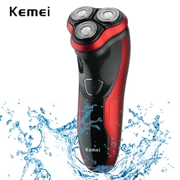 уход за лицом afeitadora моющаяся электробритва для бороды kemei razor мужской станок для бритья barbeador 3D перезаряжаемый триммер