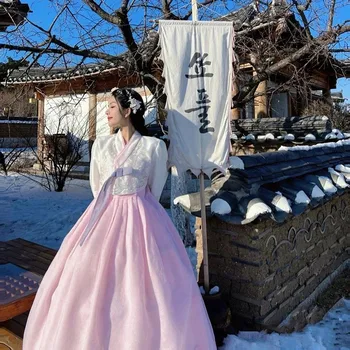 Ханбок Корейское Традиционное платье 2023 Женщина Королева Новый Халат В Корейском стиле Костюм Для Фотосъемки Одежда Для Народных Танцев Ханбок Свадебная вечеринка