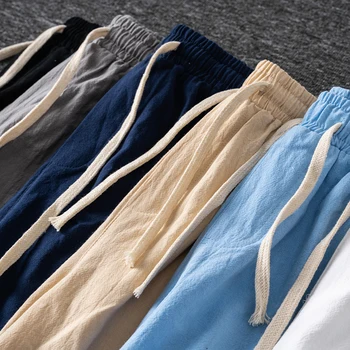 Хлопчатобумажные Линейные Шорты Мужские Классические Базовые Шорты 2020 Летние Крутые Шорты из тонкой ткани Повседневные шорты Брюки Мужская одежда