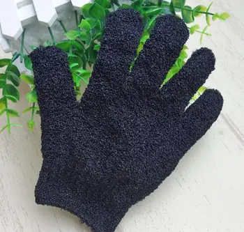 Цвет Черная Отшелушивающая Перчатка С пятью пальцами, Отшелушивающие Банные Рукавицы Из Мягкого волокна Paddy Массаж SN527