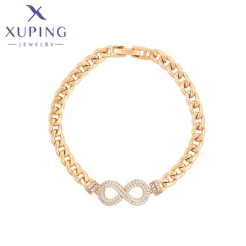 Ювелирные изделия Xuping Модные Элегантные Женские браслеты в стиле Любви Золотого цвета, подарки на день рождения A00913249